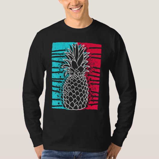 Ananas In Techno Kleur Festival Synthesizer Wit T-shirt (Voorkant)