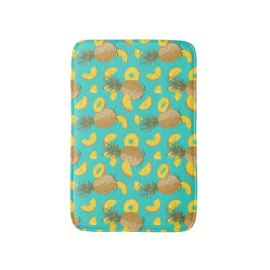 ananas in turkooiskleur badmat (Voorkant Verticaal)
