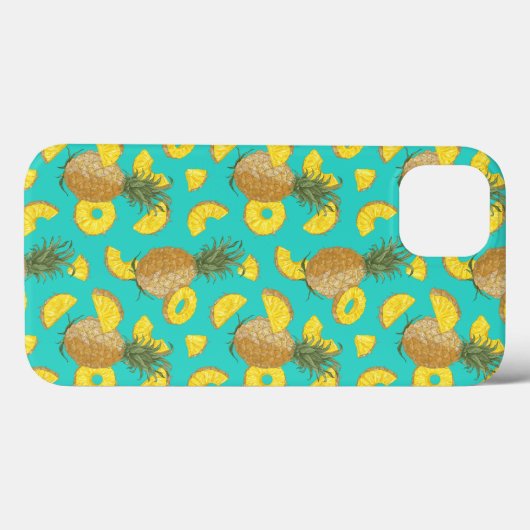 ananas in turkooiskleur Case-Mate iPhone case (Achterkant (horizontaal))