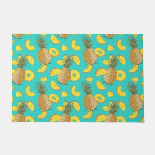 ananas in turkooiskleur deurmat (Voorkant)