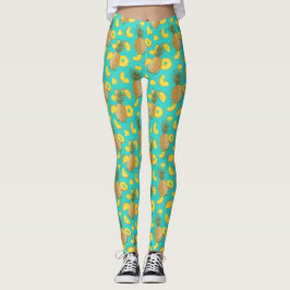 ananas in turkooiskleur leggings