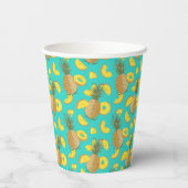 ananas in turkooiskleur papieren bekers (Achterkant)