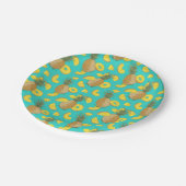 ananas in turkooiskleur papieren bordje (Gekanteld)