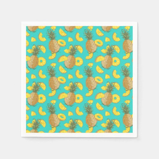 ananas in turkooiskleur servet (Voorkant)