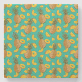 ananas in turkooiskleur stenen onderzetter