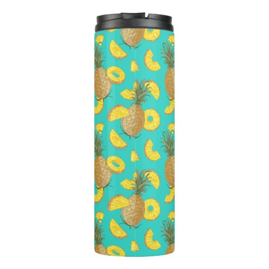 ananas in turkooiskleur thermosbeker (Achterkant)