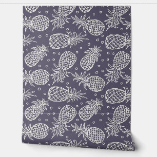 Ananas in violet van Minwax Behang