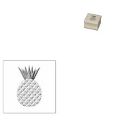 Ananas in zwart-wit rubberstempel (Gestempeld)