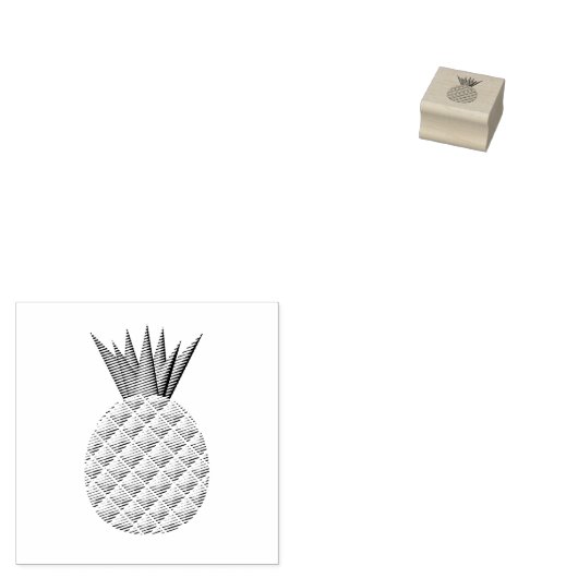 Ananas in zwart-wit rubberstempel (Gestempeld)