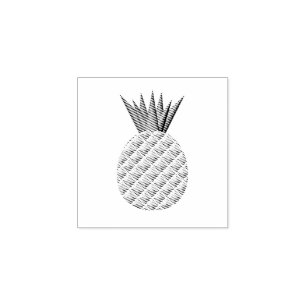 Ananas in zwart-wit rubberstempel