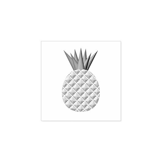 Ananas in zwart-wit rubberstempel (Afrduk)