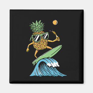 Ananas Is Aan Het Surfen Illustratie Magneet