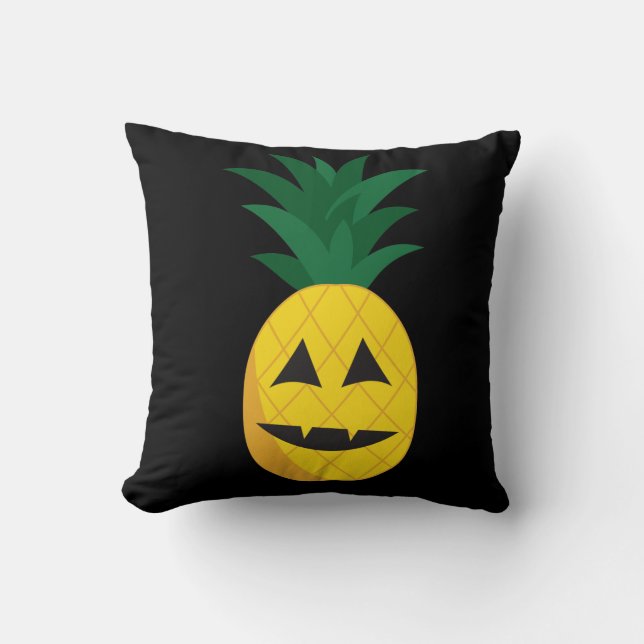 Ananas Jack-O-Lantern Halloween Pillow Kussen (Voorkant)