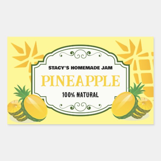 Ananas Jam Label Sticker (Voorkant)