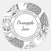 Ananas Jam Sketch Modern label (Voorkant)