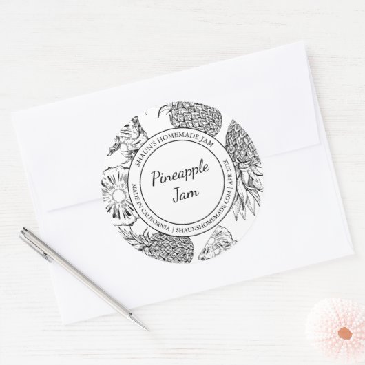 Ananas Jam Sketch Modern label (Envelop)