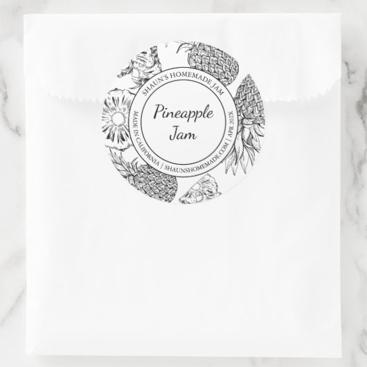 Ananas Jam Sketch Modern label (Tas)