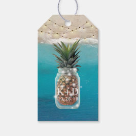 Ananas Jar String Lights Tropische Strand Bruiloft Cadeaulabel