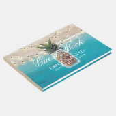 Ananas Jar String Lights Tropische Strand Bruiloft Gastenboek (Hoek)