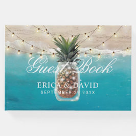 Ananas Jar String Lights Tropische Strand Bruiloft Gastenboek