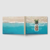 Ananas Jar String Lights Tropische Strand Bruiloft Gastenboek (Volledig)