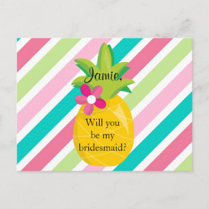 Ananas, jij wordt mijn bruidsmeisje uitnodiging briefkaart