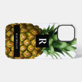 Ananas & Jouw Naam & Monogram iPhone Hoesje (Achterkant horizontaal)