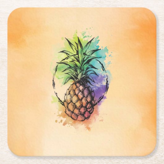 Ananas Kartonnen Onderzetters (Voorkant)