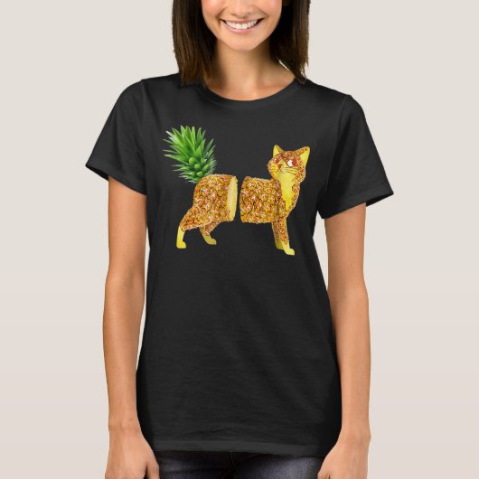 ananas katten t-shirt (Voorkant)