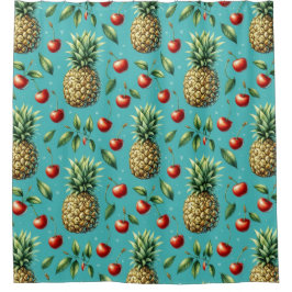 Ananas Kersen Bliss Douchegordijn