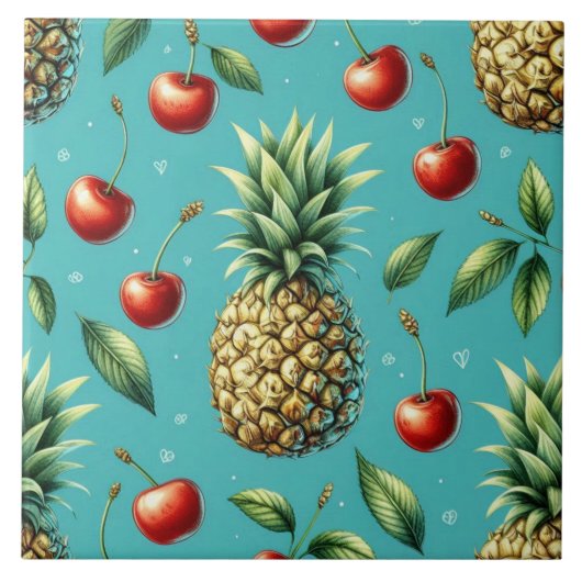Ananas Kersen Bliss Tegeltje (Voorkant)