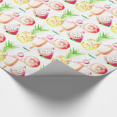 Ananas, Kersen, Donuts, Ijs, Watermeloen Cadeaupapier (Hoek)