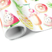 Ananas, Kersen, Donuts, Ijs, Watermeloen Cadeaupapier (Rol Hoek)