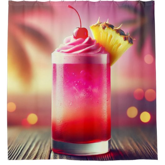 ananas kersen Drink Douchegordijn (Voorkant)