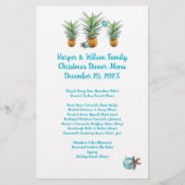 Ananas Kerst Familie Diner Partij Menu (Voorkant)