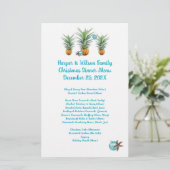 Ananas Kerst Familie Diner Partij Menu (Staand voorkant)