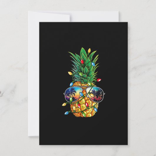 ananas kerstboom lampjes Mannen sunglasse Kaart (Voorkant)