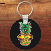 ananas kerstboom lights Xmas zonnebril Sleutelhanger (Voorkant)