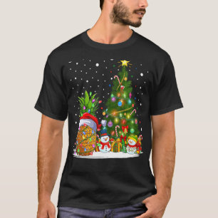 Ananas kerstboom verlichting Santa Pineapple Chris T-shirt