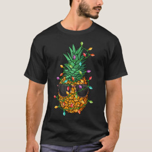 ananas kerstboom verlichting zonnebril Funny X T-shirt