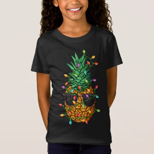 ananas kerstboom verlichting zonnebril Funny X T-shirt (Voorkant)