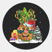 ananas kerstboomverlichting ronde sticker (Voorkant)