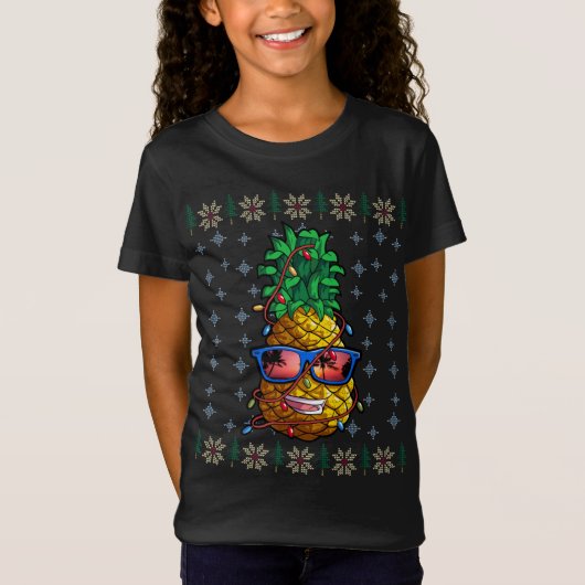 Ananas Kerstverlichting Hawaï Lover T-shirt (Voorkant)