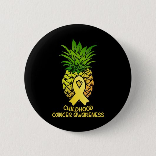 Ananas Kindertijd Kanker Awareness Gift Ronde Button 5,7 Cm (Voorkant)