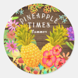 Ananas klassieke ronde sticker