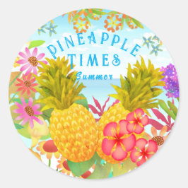 Ananas klassieke ronde sticker