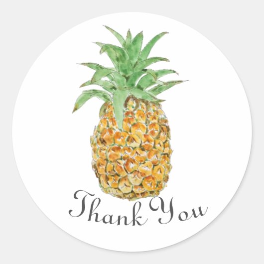 ananas klassieke ronde sticker (Voorkant)