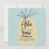 Ananas Kunst Verjaardag Tropisch Zomer Aloha (Voorkant)