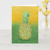 Ananas Kunst Vouwbare Wenskaart Kaart (Gele Bloem)