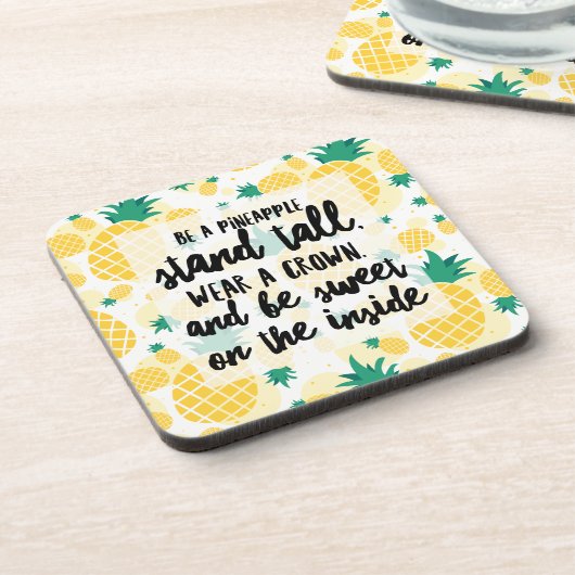 Ananas Kunststof onderzetters met kurk rugleuning (Linkerzijde)